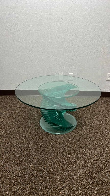 Photo 3 of NEW GLASS STAIRCASE COCKTAIL TABLE 36" ROUND 