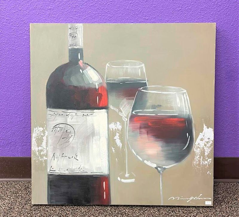 Photo 1 of WINE STRETCHED CANVAS ARTWORK SIGNED 23.5” x 23.5” 