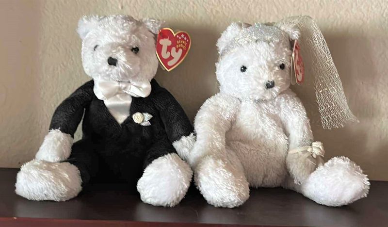 Photo 1 of 2 - COLLECTIBLE TY BEANIE BABIES BRIDE AND GROOM