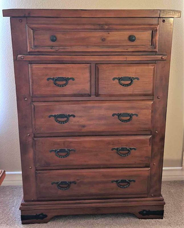 Photo 1 of HOME FURNITURE - WOOD 5 DRAWER CHEST 40” x 18” x H57”