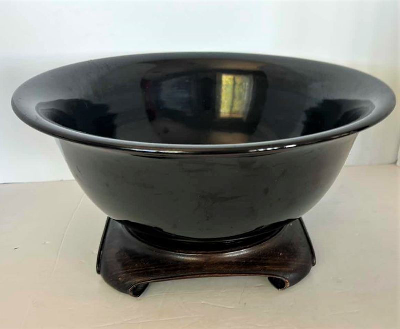 Photo 1 of LARGE CERAMIC BOWL WITH STAND (BOWL MEASURES 14.5" X 6"