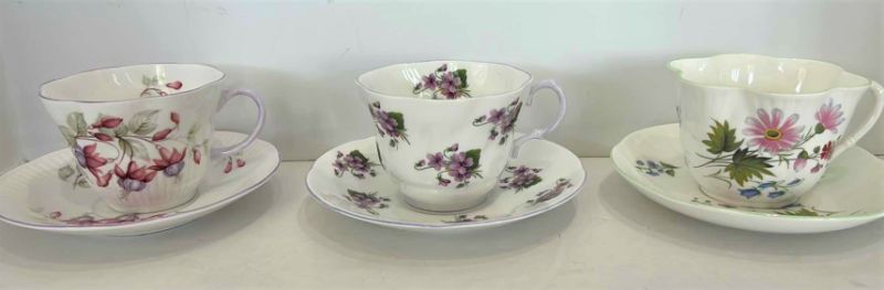Photo 1 of 3 COLLECTIBLE FINE PORCELAIN TEACUPS AND SAUCERS