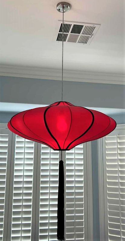 Photo 1 of CHINESE HANGING LANTERN LIGHT FIXTURE 30” ROUND