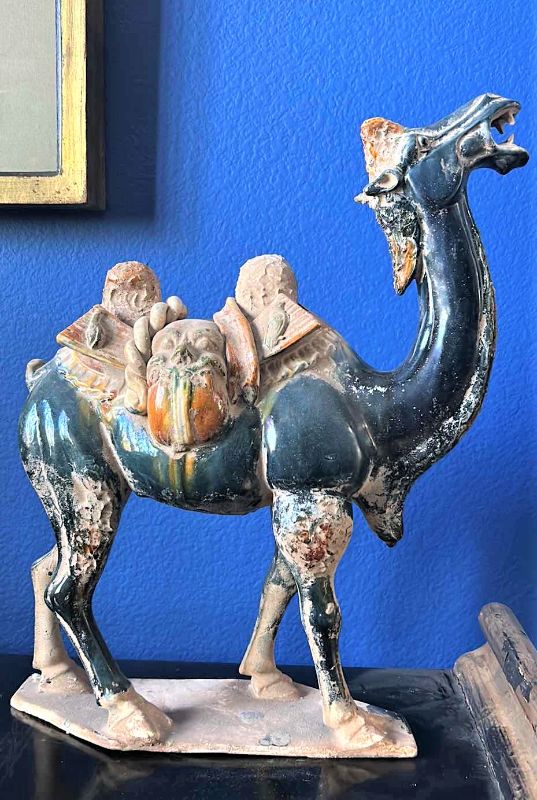 Photo 1 of CERAMIC CAMEL REPLICA Tang Dynasty Terra Cotta Painted Bactrian Camel Figure 14” x 18”