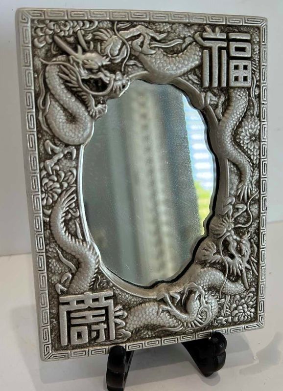 Photo 1 of CHINESE SILVER DRAGON WALL PLAQUE 4 1/4" x 5 3/4”