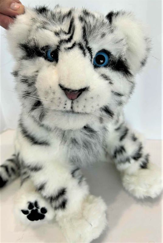 Photo 1 of BATTERY OPERATED SNOW LEOPARD STUFFED ANIMAL H16"