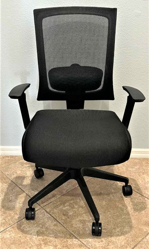 Photo 1 of EXECUTIVE OFFICE CHAIR, ADJUSTABLE ON WHEELS WITH LUMBAR SUPPORT 