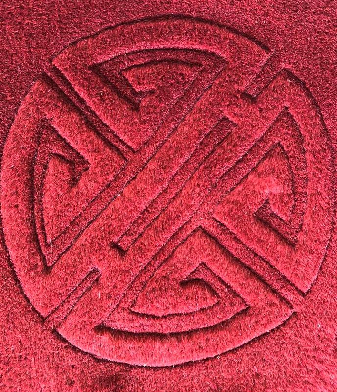 Photo 1 of HAND WOVEN RED WOOL CARPET FROM HONG KONG - 10’ x 12’