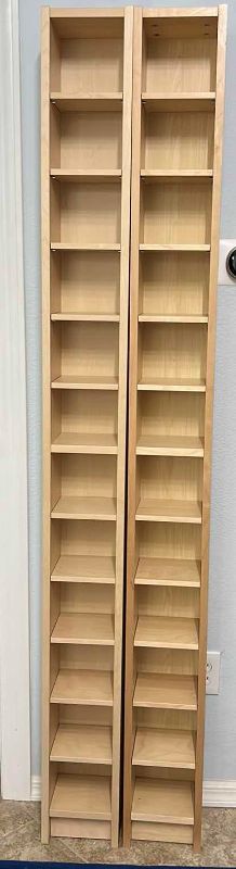 Photo 1 of 2- IKEA THIN SHELVING UNITS  8” x 7” x 80” each (CONTENTS NOT INCLUDED)
