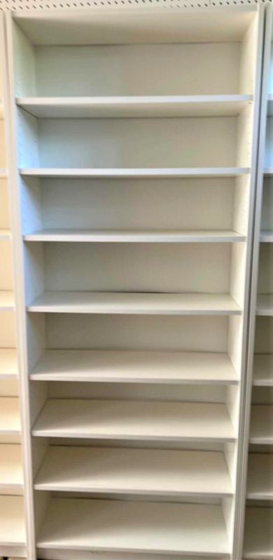 Photo 1 of IKEA WHITE ADJUSTABLE BOOK SHELVES 31 1/2" x 10 1/2" x 79 1/2“