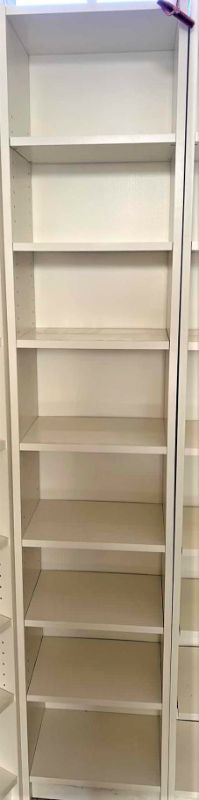 Photo 1 of IKEA WHITE ADJUSTABLE BOOKSHELVES 15 1/2 x 10 1/2 x H79 1/2“