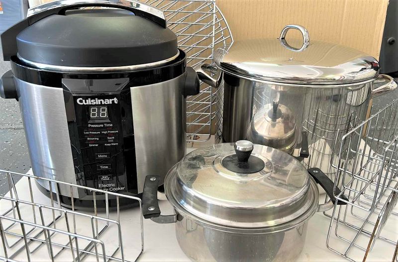 Photo 1 of KITCHEN ITEMS- POTS AND CUISINART PRESSURE COOKER AND MORE