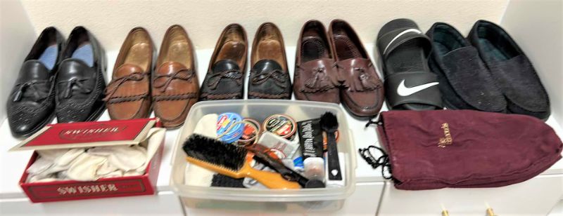Photo 1 of Men’s shoes, size 11, with cleaning, accessories and polish