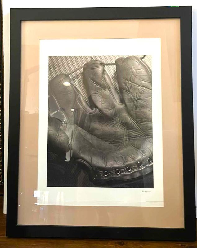 Photo 1 of BASEBALL PHOTO "GLOVE" FRAMED ARTWORK 28” x 34 1/2”