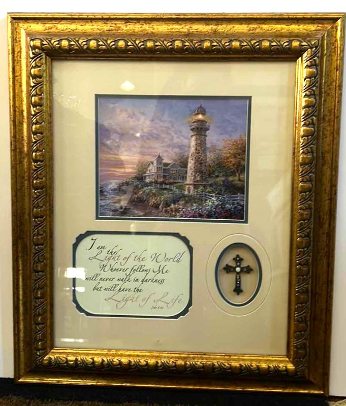 Photo 1 of JOHN 3:12 "LIGHT OF LIFE" FRAMED ARTWORK 17 1/2” x 21”