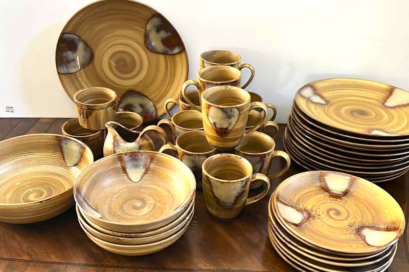 Photo 1 of 39 PIECE STONE CRAFTED DINNERWARE ASSORTMENT 