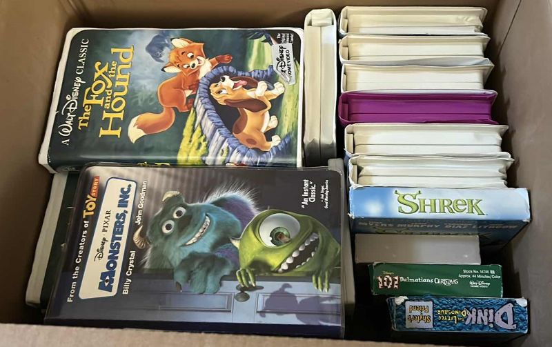 Photo 1 of BOX FULL OF CHILDRENS WALT DISNEY VIDEOS AND MORE 