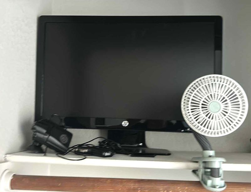 Photo 1 of ELECTRONICS- HP MONITOR/ CAR ATTACHMENT AND FAN