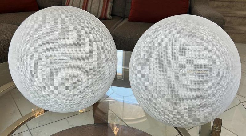 Photo 1 of 2-  12” ROUND HARMAN KARDON SPEAKERS