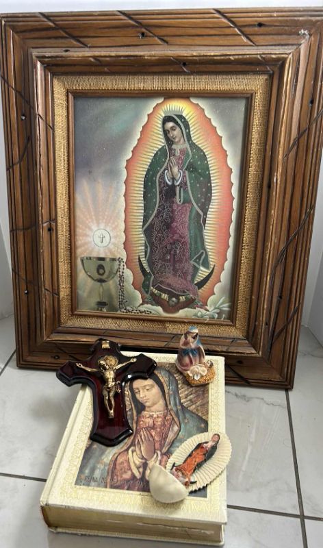 Photo 1 of RELIGIOUS ITEMS - FRAMED ARTWORK 19” x 22 1/2”