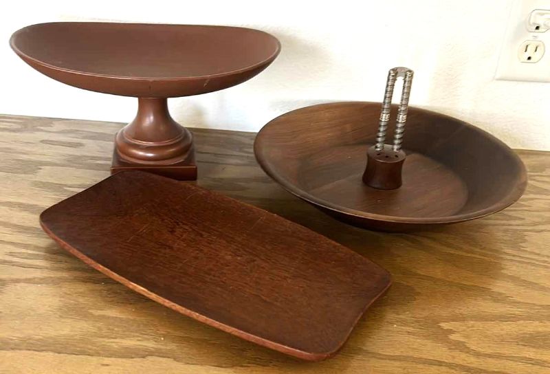 Photo 1 of 3 VINTAGE WOOD BOWLS - WALNUT AND MORE