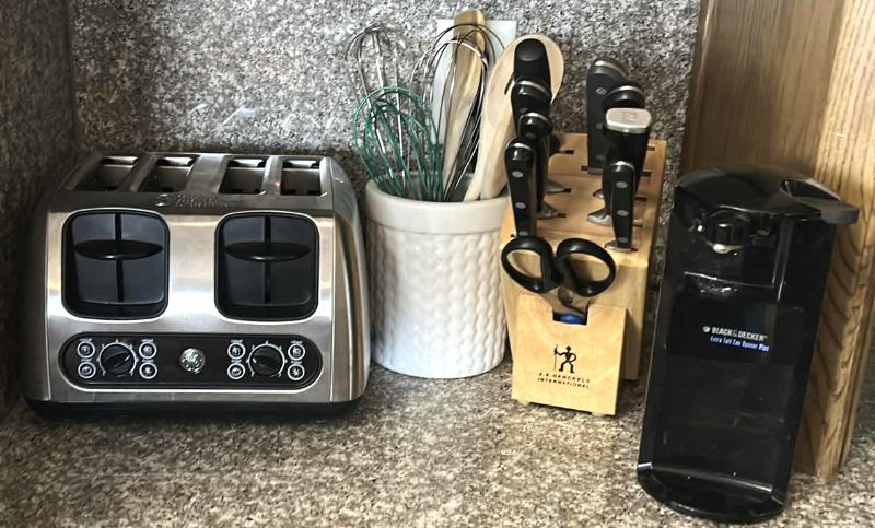 Photo 1 of KITCHEN ACCESSORIES -  TOASTER, CAN OPENER, KNIVES AND MORE