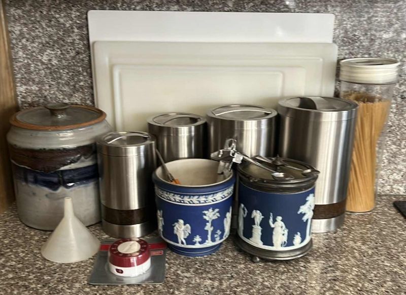 Photo 1 of KITCHEN ASSORTMENT - CANISTERS, CUTTING BOARDS AND MORE