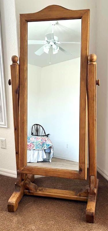 Photo 2 of HEAVY WOOD WARDROBE MIRROR H6’