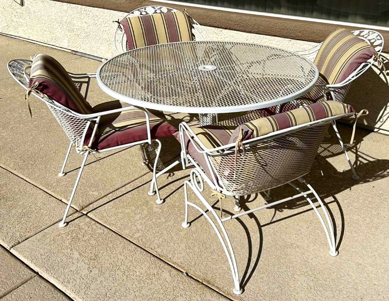 Photo 1 of METAL PATIO TABLE AND 4 CHAIRS