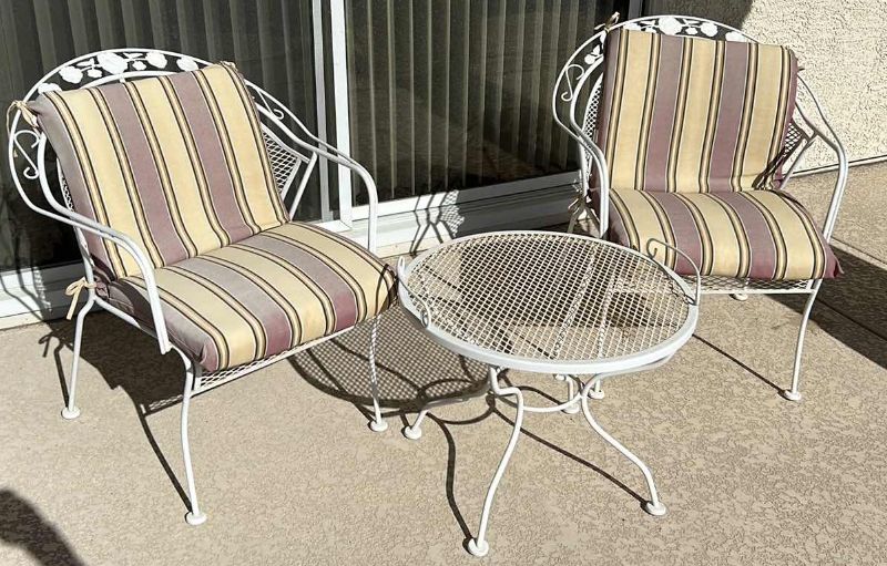 Photo 1 of 2 METAL PATIO CHAIRS AND SMALL TABLE