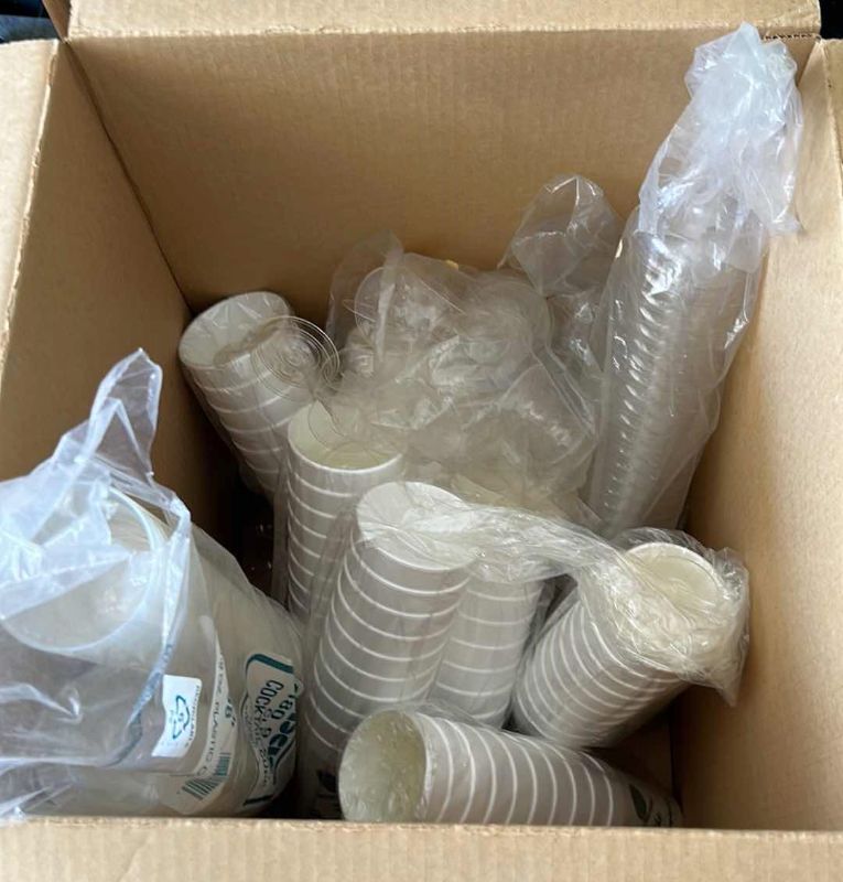 Photo 1 of BOX FULL OF STYROFOAM AND PLASTIC CUPS