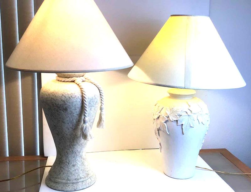 Photo 1 of TWO WORKING NIGHTSTAND LAMPS 29” & 27”