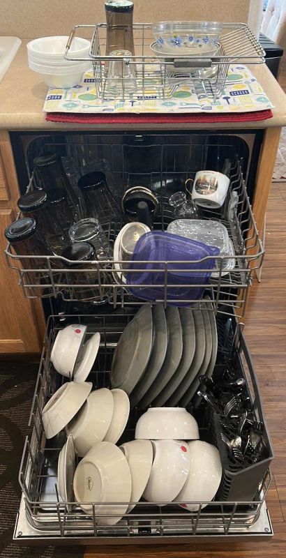 Photo 1 of CONTENTS INSIDE DISHWASHER - CLEAN DINNERWARE AND MORE PLUS ITEMS ON TOP OF COUNTER