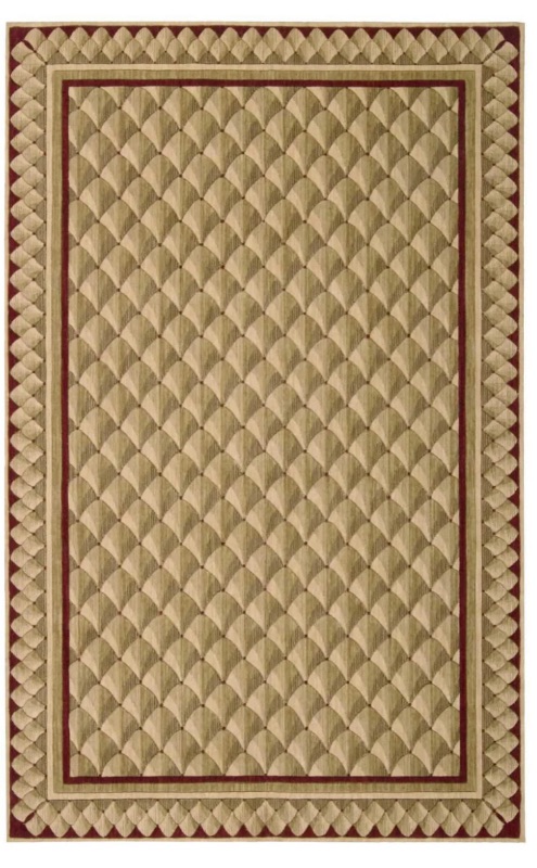 Photo 1 of BEIGE WITH BURGANDY ACCENT RUG W SHELL DESIGN 7 1/2’ x 9 1/2’
