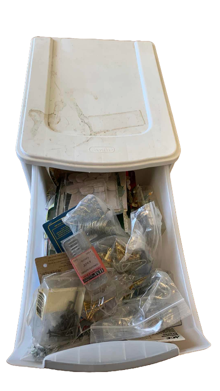 Photo 1 of CONTAINER OF HOME REPAIR ITEMS AND HARDWARE