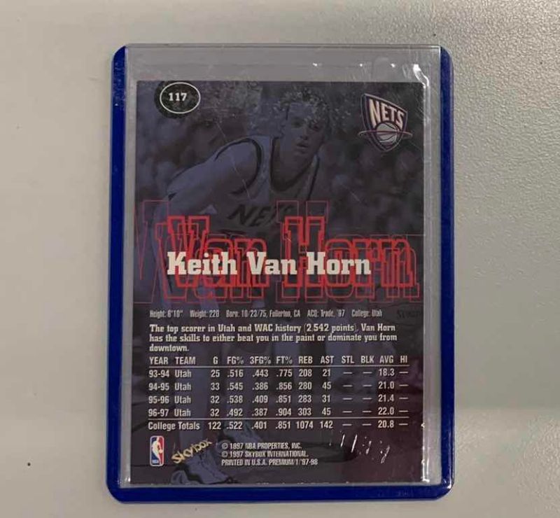Photo 1 of 1997 SKYBOX KEITH VAN HORN ROOKIE 117 BASKETBALL CARD