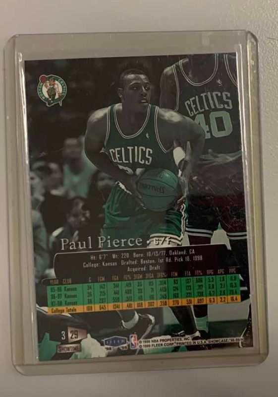 Photo 1 of 1999 FLAIR SHOWCASE POWER 3/29  PAUL PIERCE ROOKIE BASKETBALL CARD