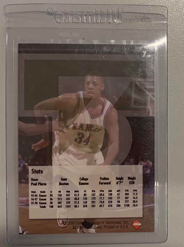 Photo 1 of 1998 COLLECTORS EDGE PAUL PIERCE ROOKIE 7 BASKETBALL CARD