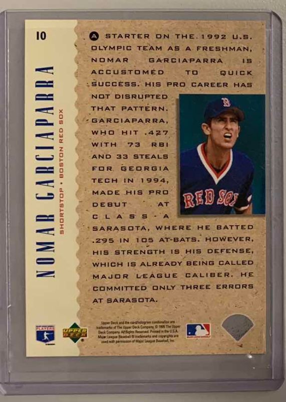 Photo 1 of 1992 UPPER DECKS NOMAR GARCIAPARRA ROOKIE 10 BASEBALL CARD