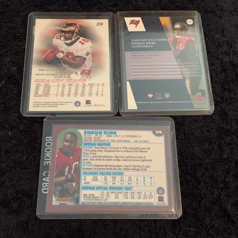 Photo 1 of 3-1999 SHAUN KING ROOKIE NFL FOOTBALL CARDS