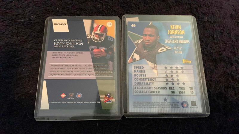 Photo 1 of 2-1998 KEVIN JOHNSON ROOKIE NFL FOOTBALL CARDS