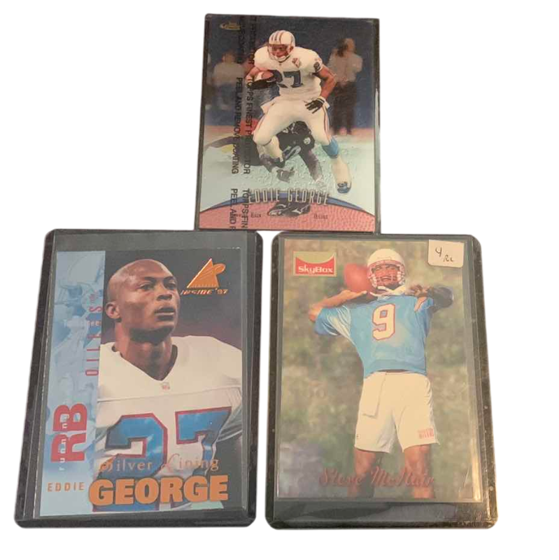 Photo 1 of 3-HOUSTON OILERS FOOTBALL CARDS: STEVE MCNAIR ROOKIE, EDDIE GEORGE NFL