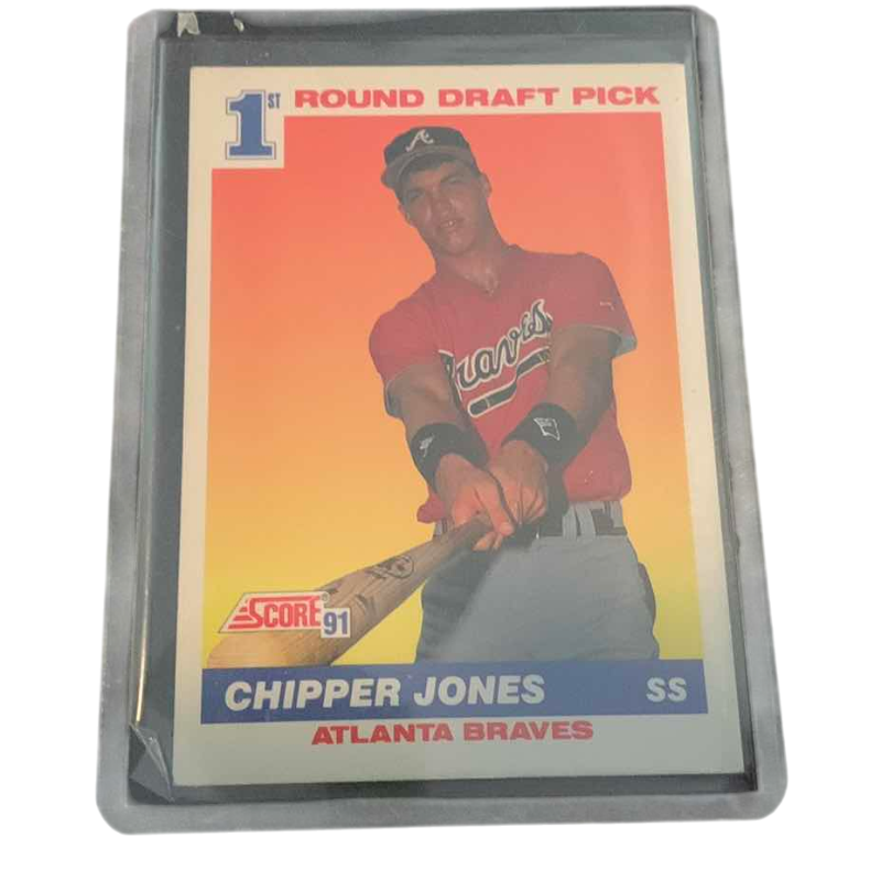 Photo 1 of 1991 SCORE CHIPPER JONES ROOKIE CARD #671 MLB BASEBALL