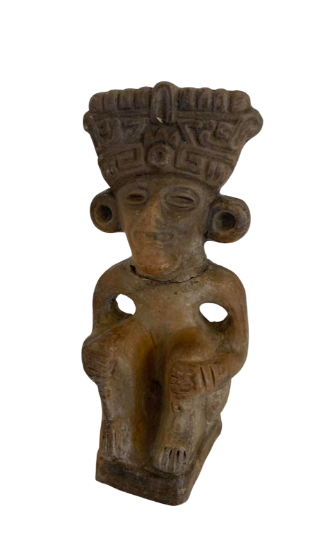 Photo 1 of PRE-COLUMBIAN STYLE AZTEC STONE FIGURE OF A WARRIOR 7”