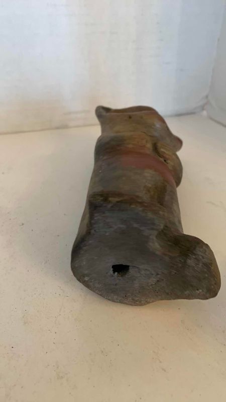 Photo 1 of PRE-COLUMBIAN STYLE FIGURE WITH CAT MASK STATUE 7”