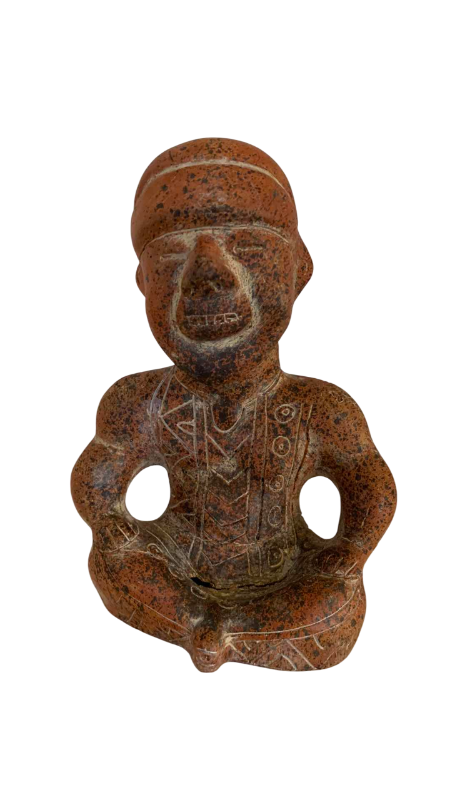 Photo 1 of PRE-COLUMBIAN STYLE MALE SMILING STATUE 8”