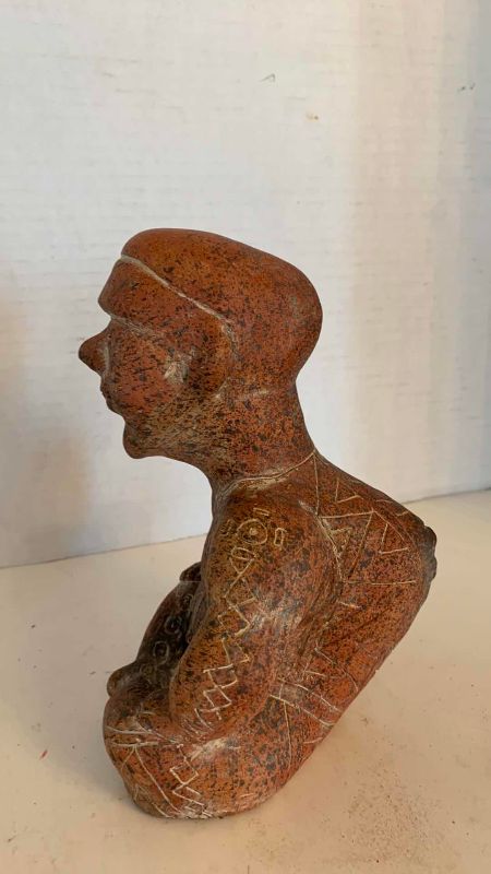 Photo 1 of PRE-COLUMBIAN STYLE MALE SMILING STATUE 8”