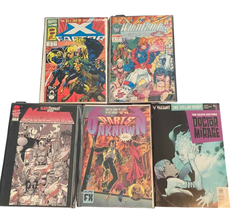 Photo 1 of 5-MARVEL AND INDEPENDENT COMICS WILDC.A.T.S # 1, BLOODSTRIKE #1, DOCTOR MIRAGE #1