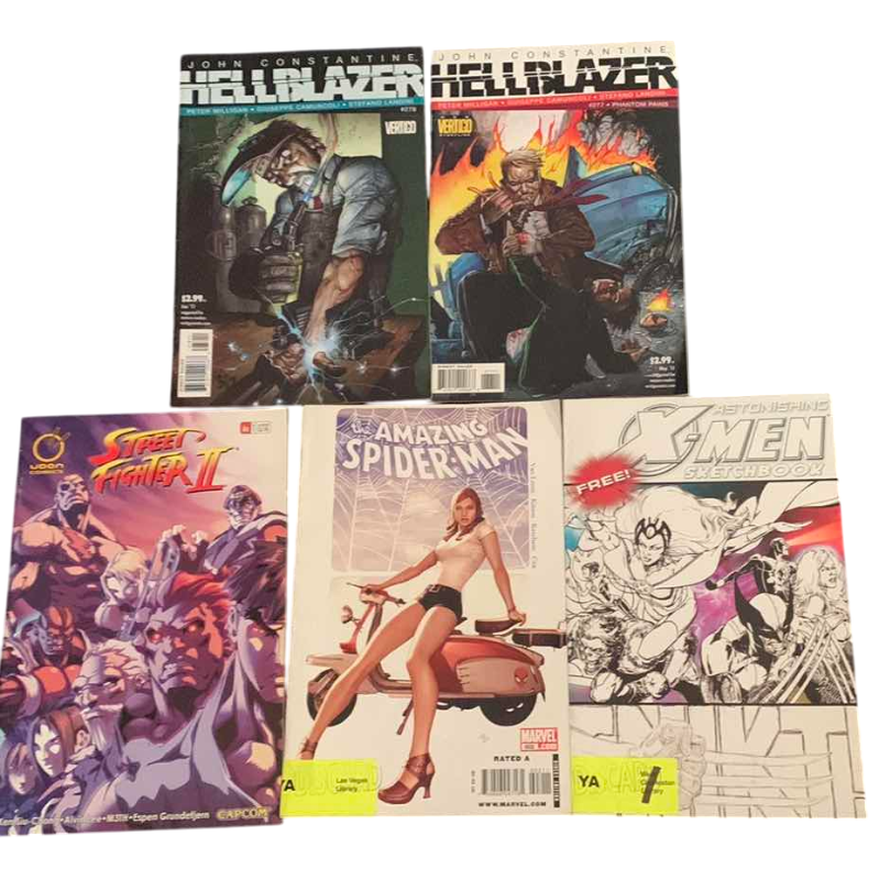 Photo 1 of 5-COMICS: HELLBLAZER, SPIDERMAN, XMEN, STREET FIGHTER