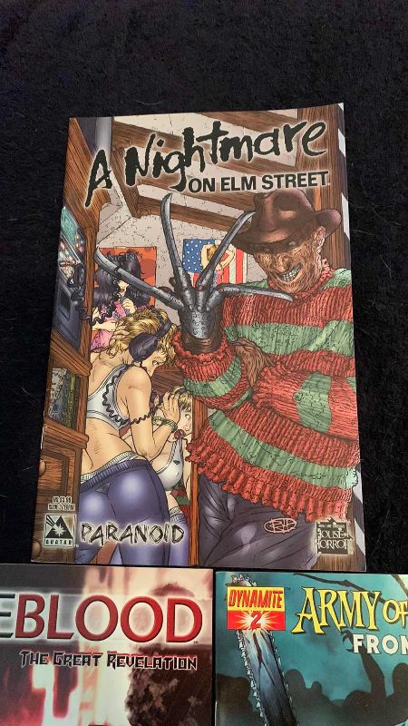 Photo 1 of 3-HORROR COMICS: A NIGHTMARE BEFORE ELM STREET, ARMY OF DARKNESS, AND TRUE BLOOD